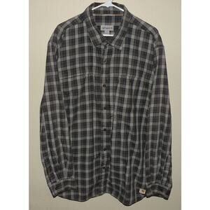 Carhartt Force Relaxed Fit Men’s 2XL LS Button Shirt Gray Plaid 101289 001